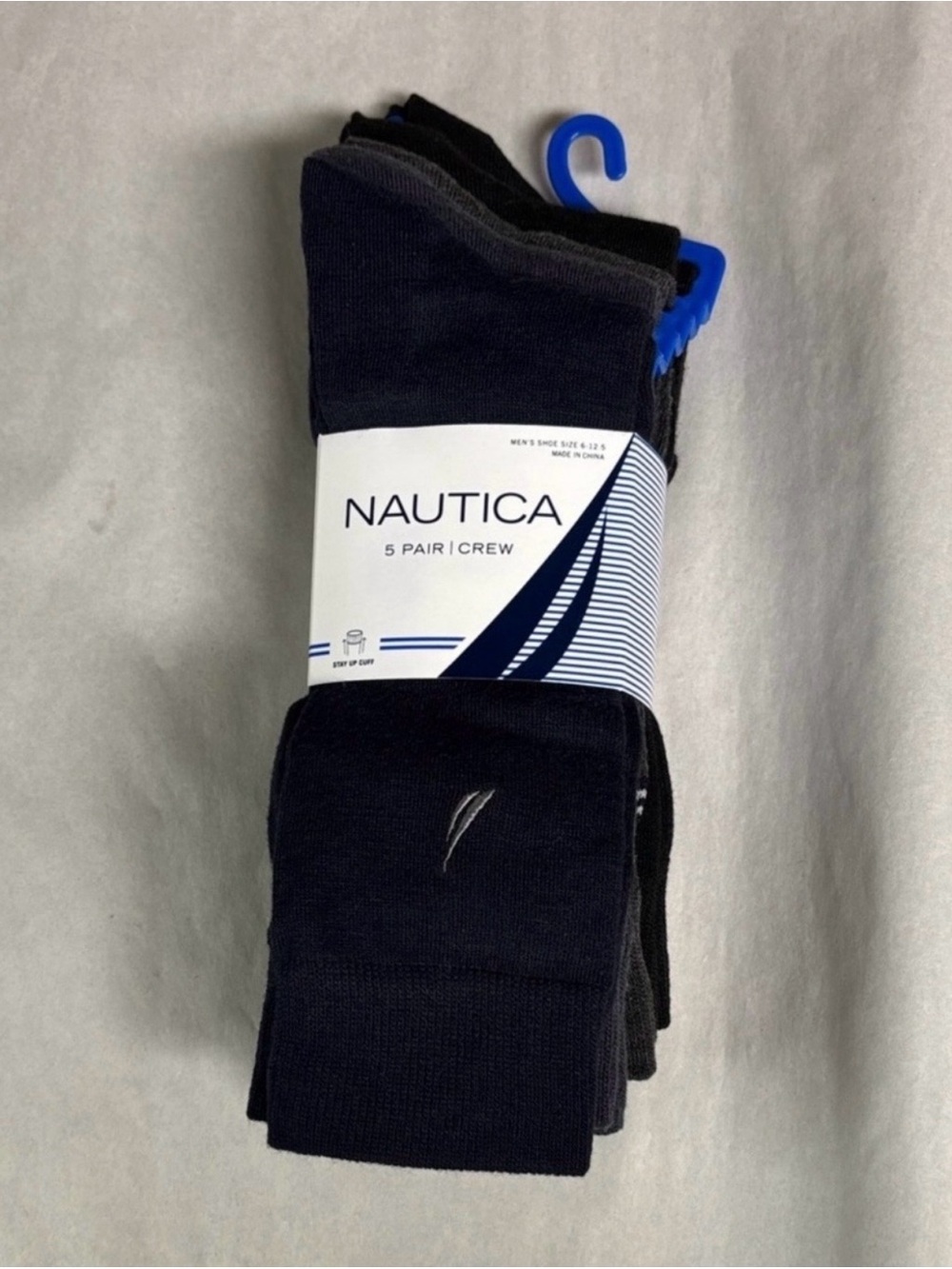 New Nautica Socks Men’s 5 Pair Multicolor Crew Sock Business Casual Dress Active